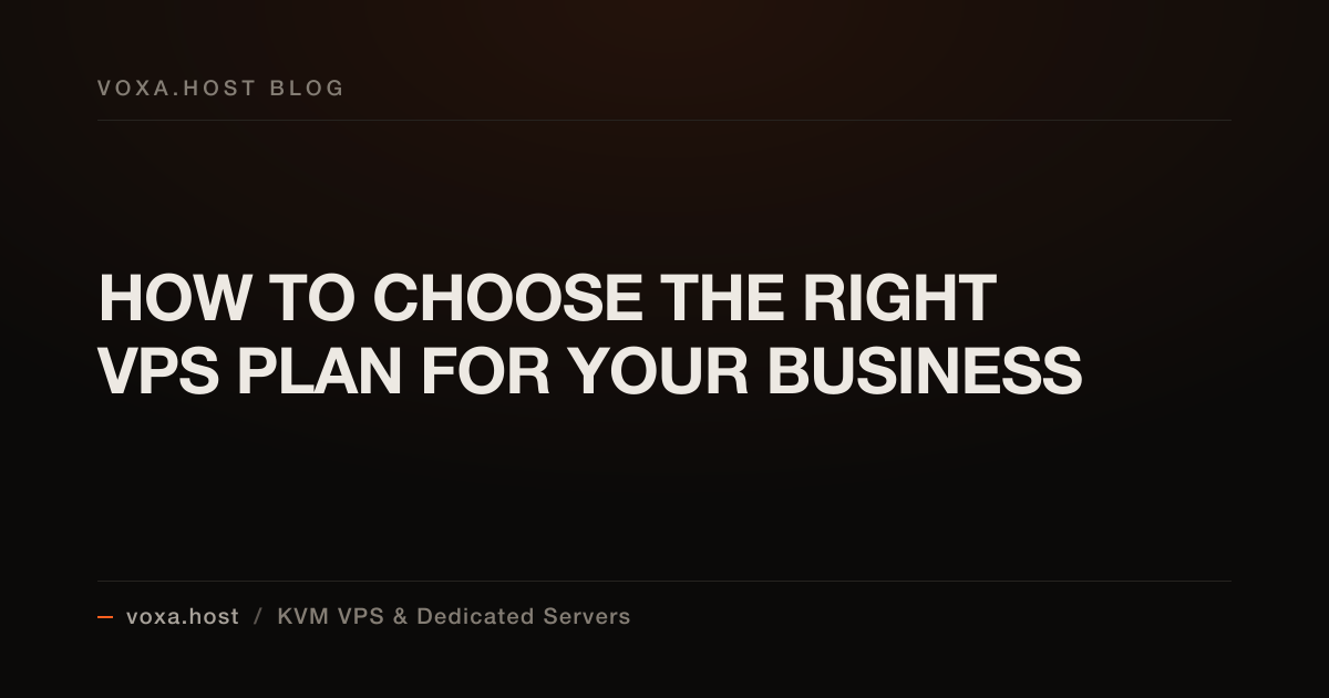 How to Choose the Right VPS Plan for Your Business