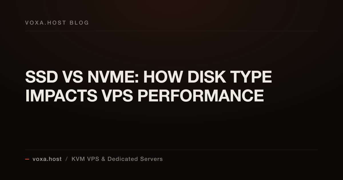 SSD vs NVMe: How Disk Type Impacts VPS Performance