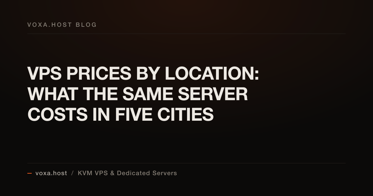 VPS Prices by Location: What the Same Server Costs in Five Cities